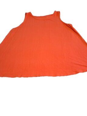 Jessica London Women 18/20 Orange Pullover Round Neck Sleeveless Stretch Shirt
